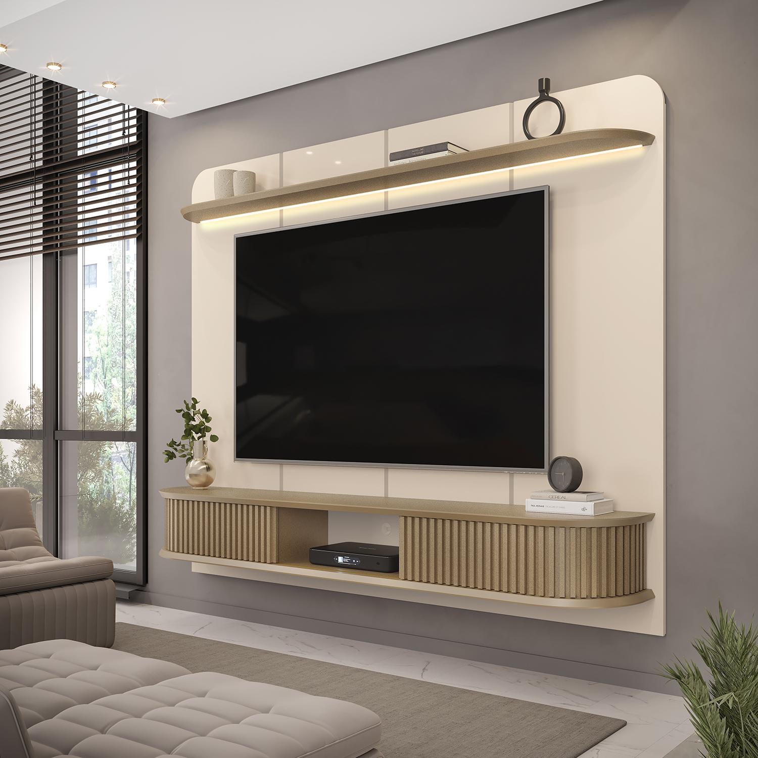 Panel Tv Cami 215X169X38 Off White, Champana