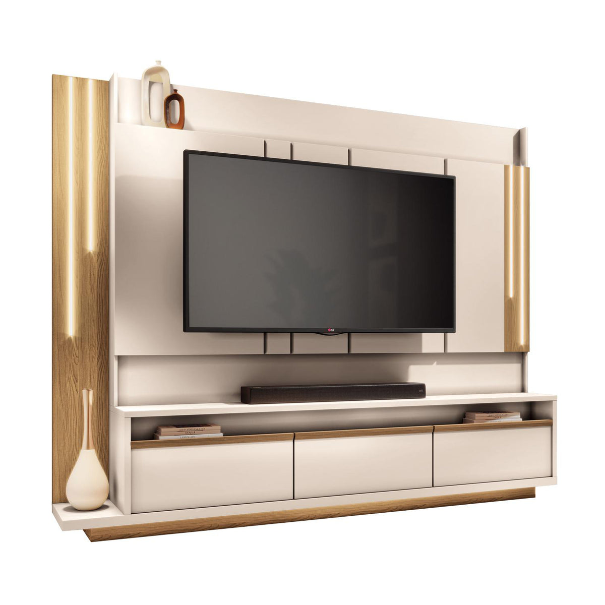 Centro Entretenimiento Smart 240X192 Natural, Offwhite