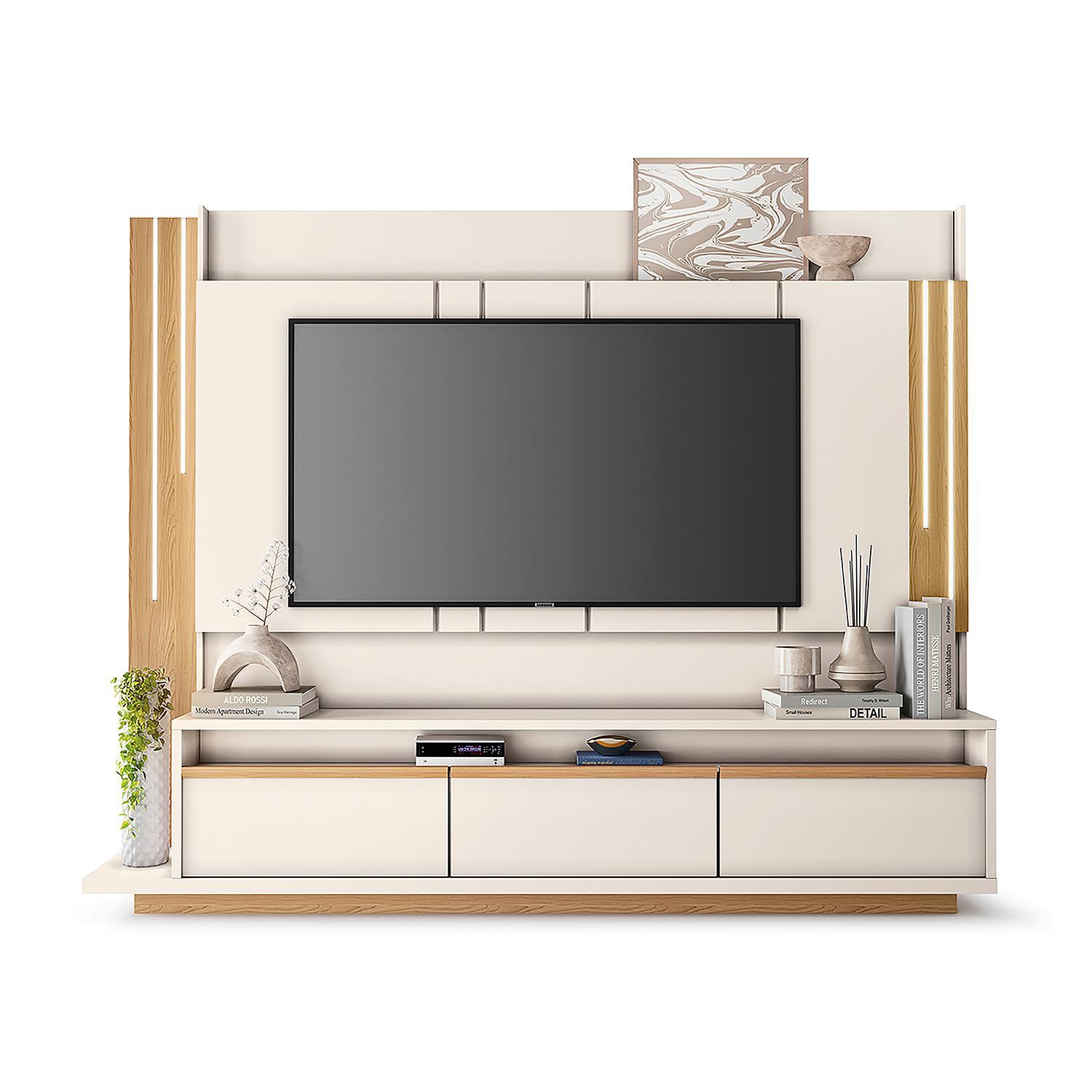 Centro Entretenimiento Smart 240X192 Natural, Offwhite