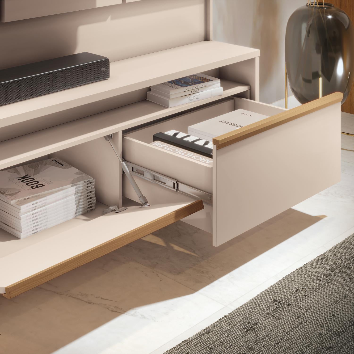 Centro Entretenimiento Smart 240X192 Natural, Offwhite