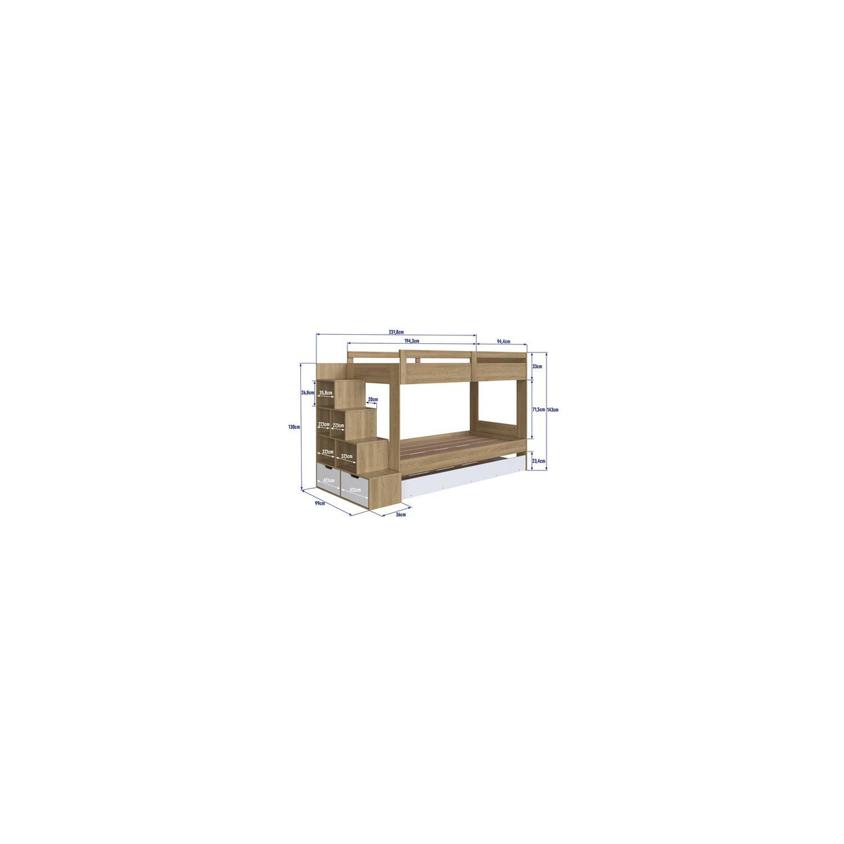 Litera 0.90 Derby Natural Blanco B