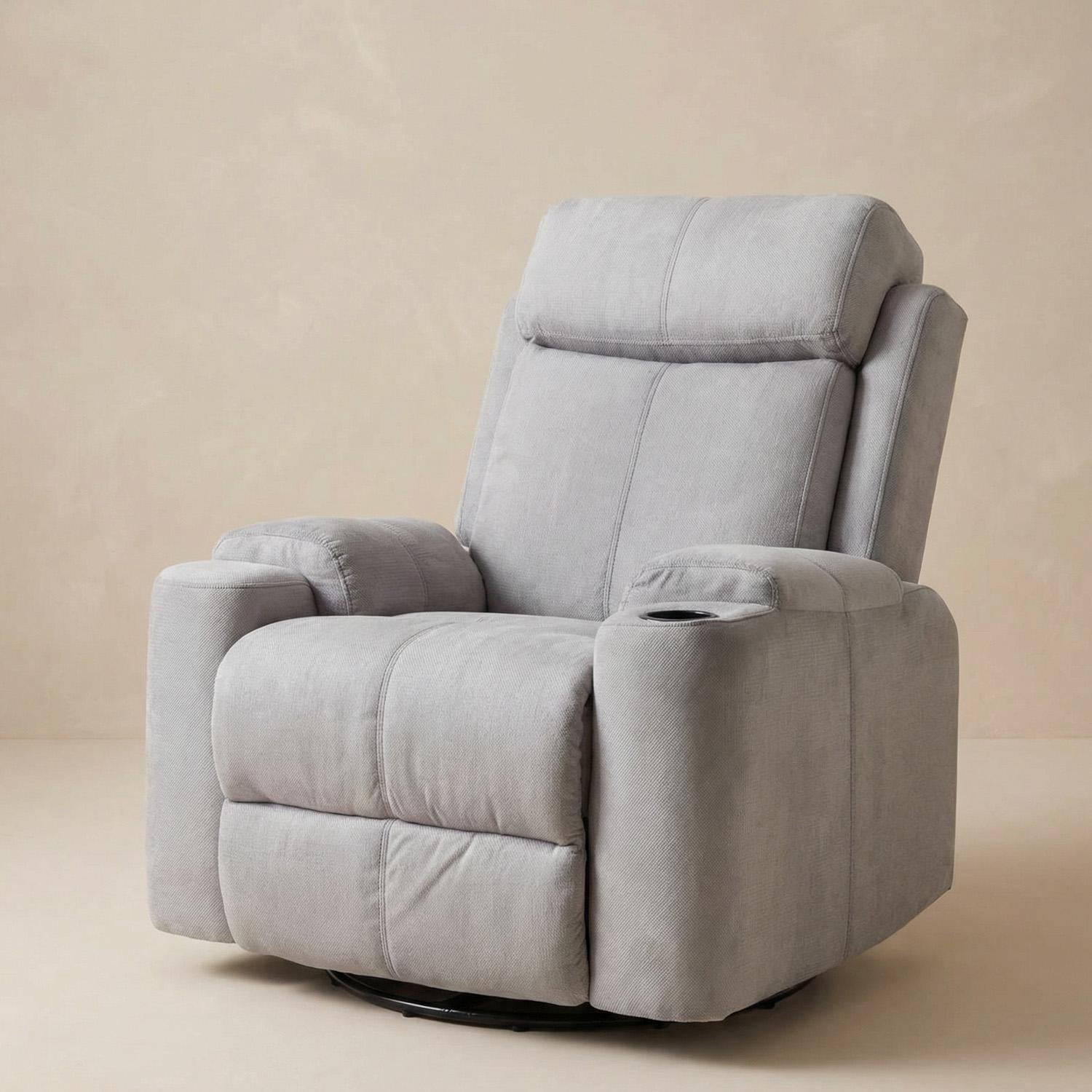 Sillón Reclinable Delta Microfibra Poland Gris Eléctrica
