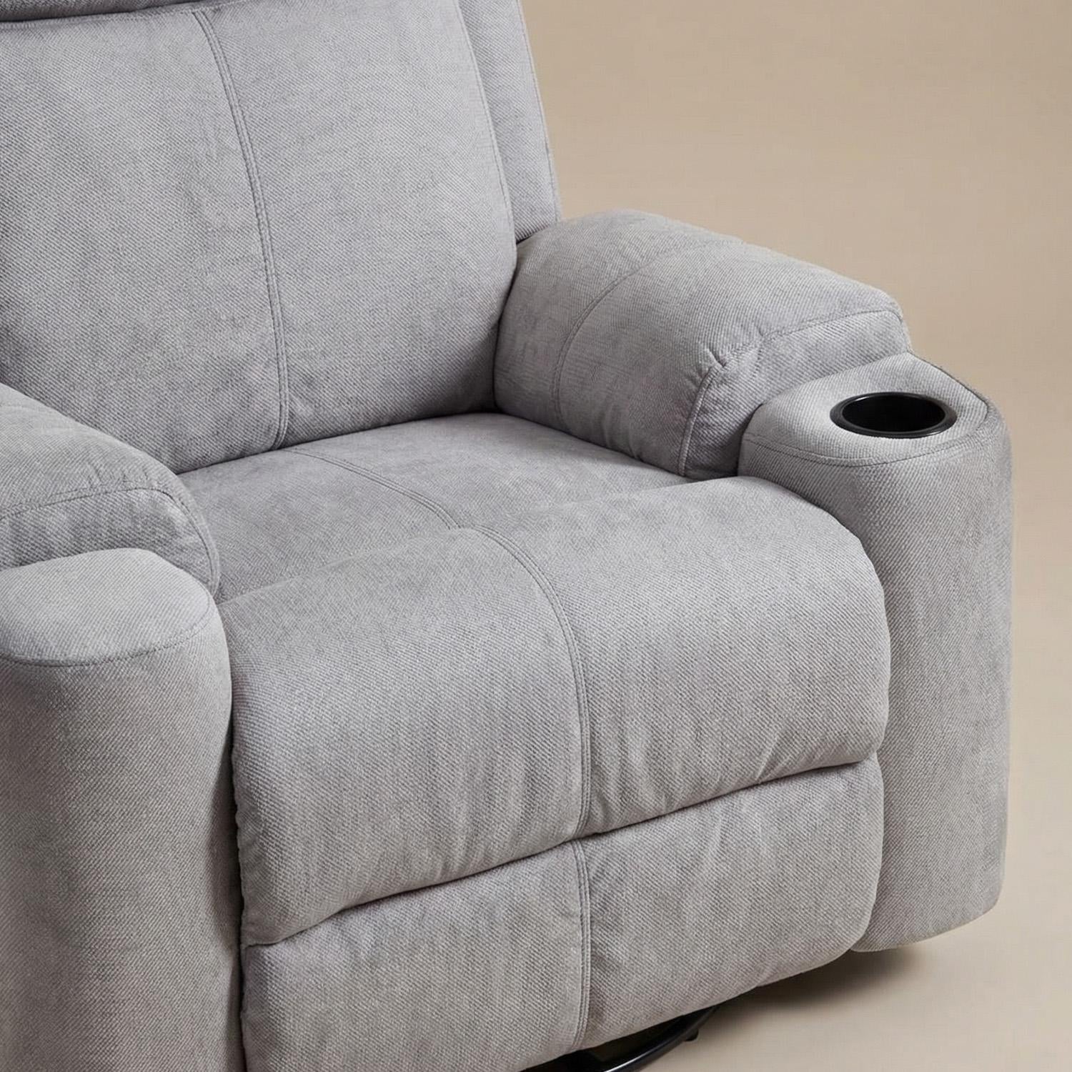 Sillón Reclinable Delta Microfibra Poland Gris Eléctrica