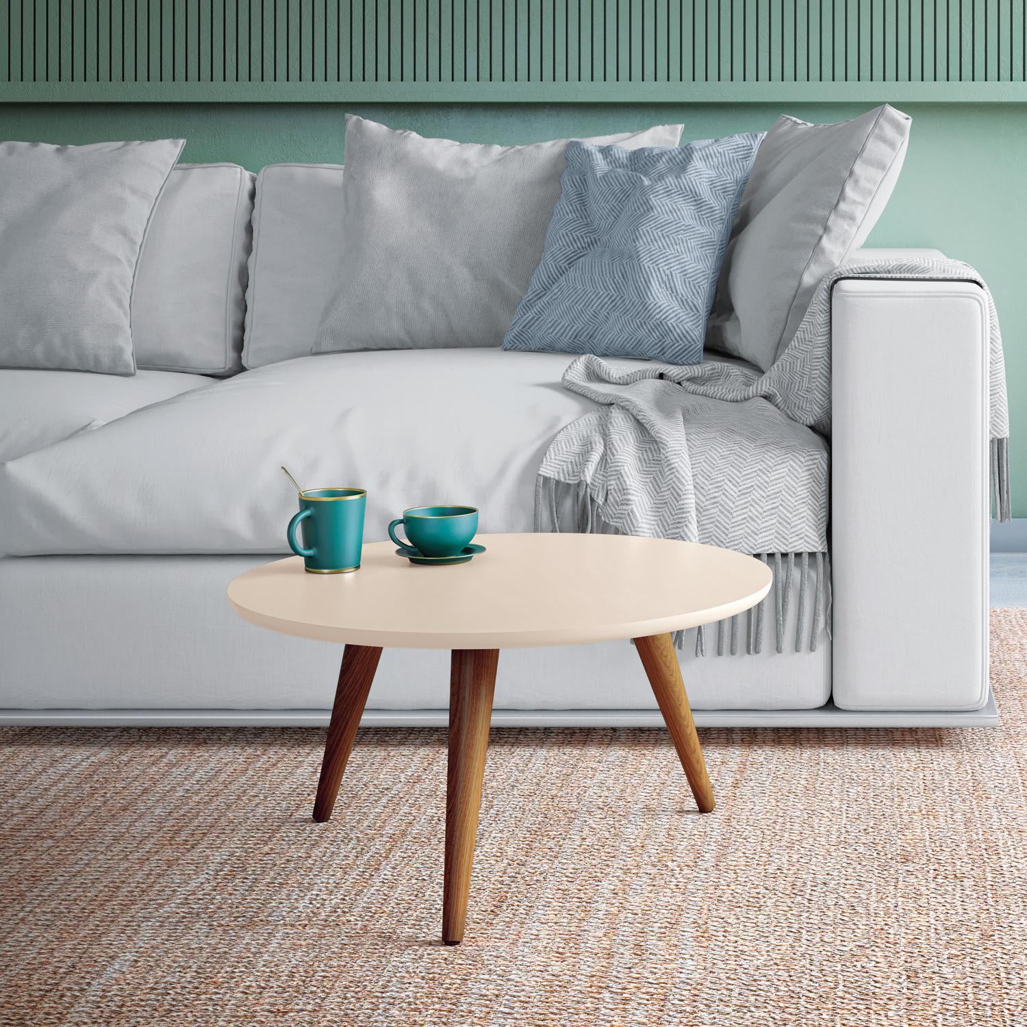Mesa Centro Lira 60X31X60 Off White, Natural