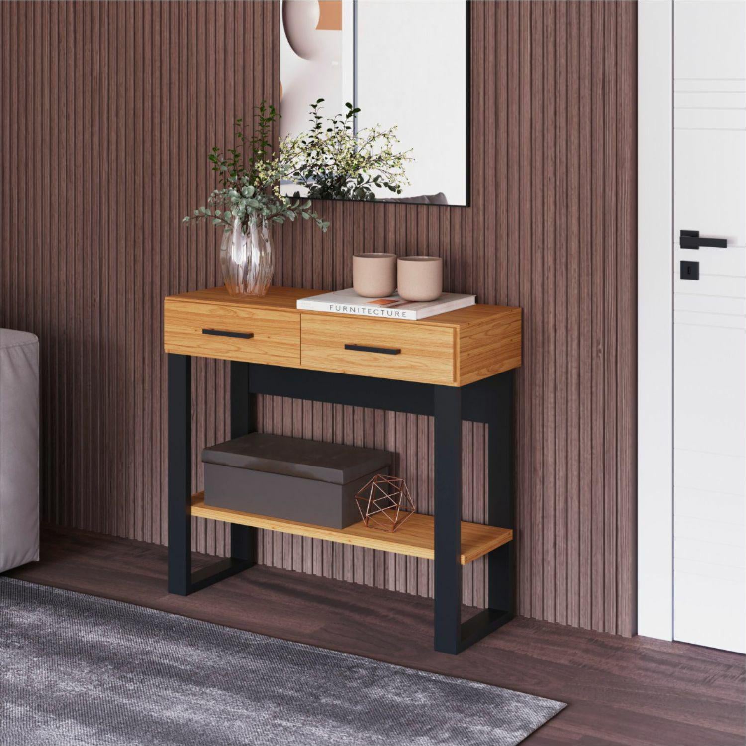 Consola Cox Natural, Negro