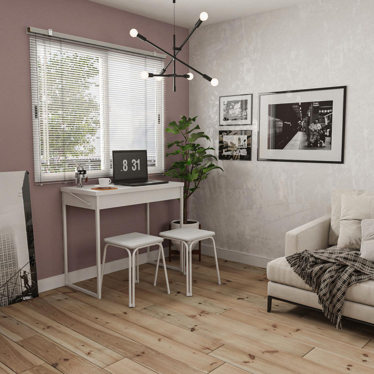 Escritorio 92X76X44 Canes Blanco Plegable