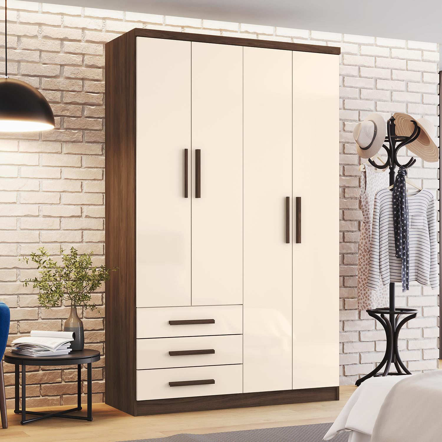 Ropero Moratti 121X195X46 Natural, Off White