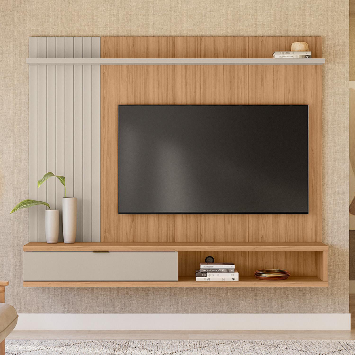 Panel De Tv 179X150X31 Solara Natural, Off White