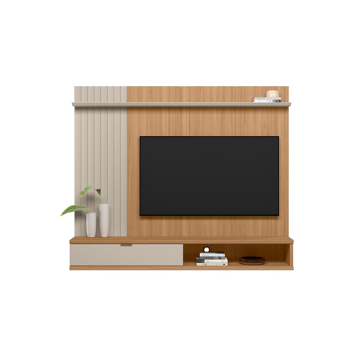 Panel De Tv 179X150X31 Solara Natural, Off White