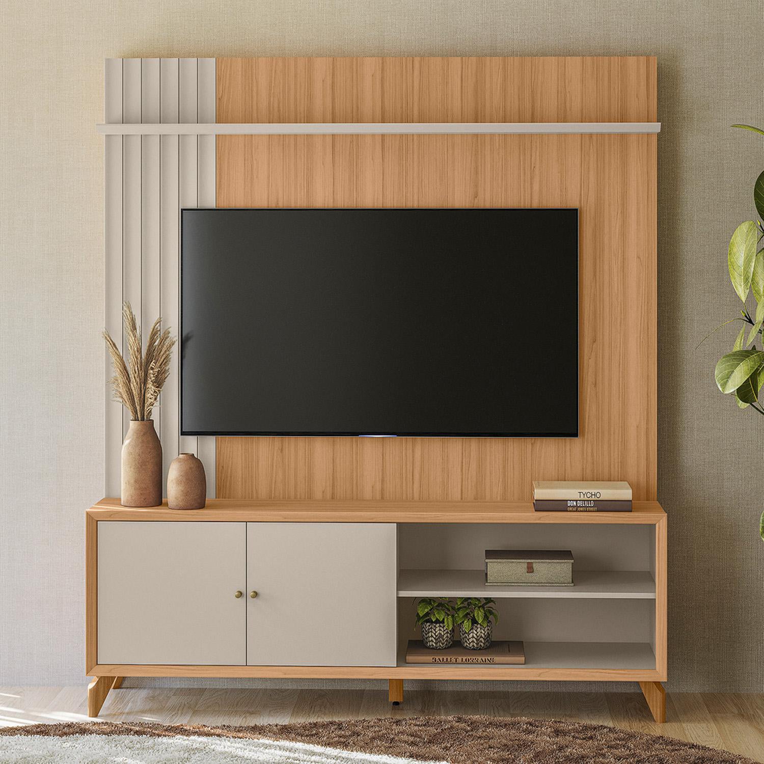 Centro De Entretenimiento 162X187X39 Valencia Natural, Off White