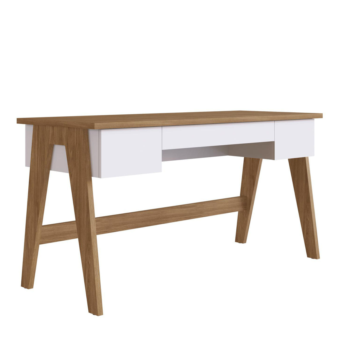 Escritorio Belga  Natural, Blanco 150X77X60