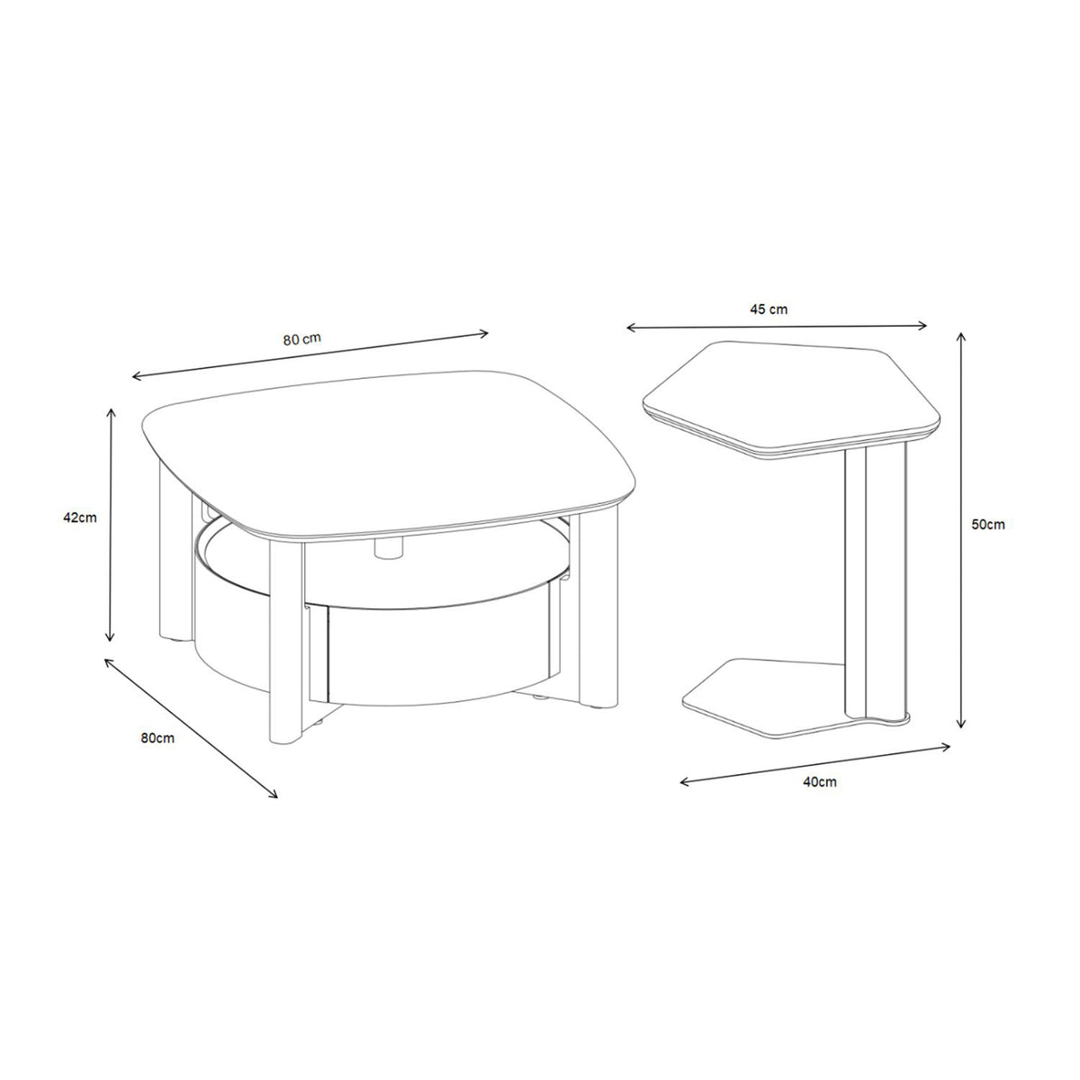 Mesa De Centro Cassari Blanco, Taupe