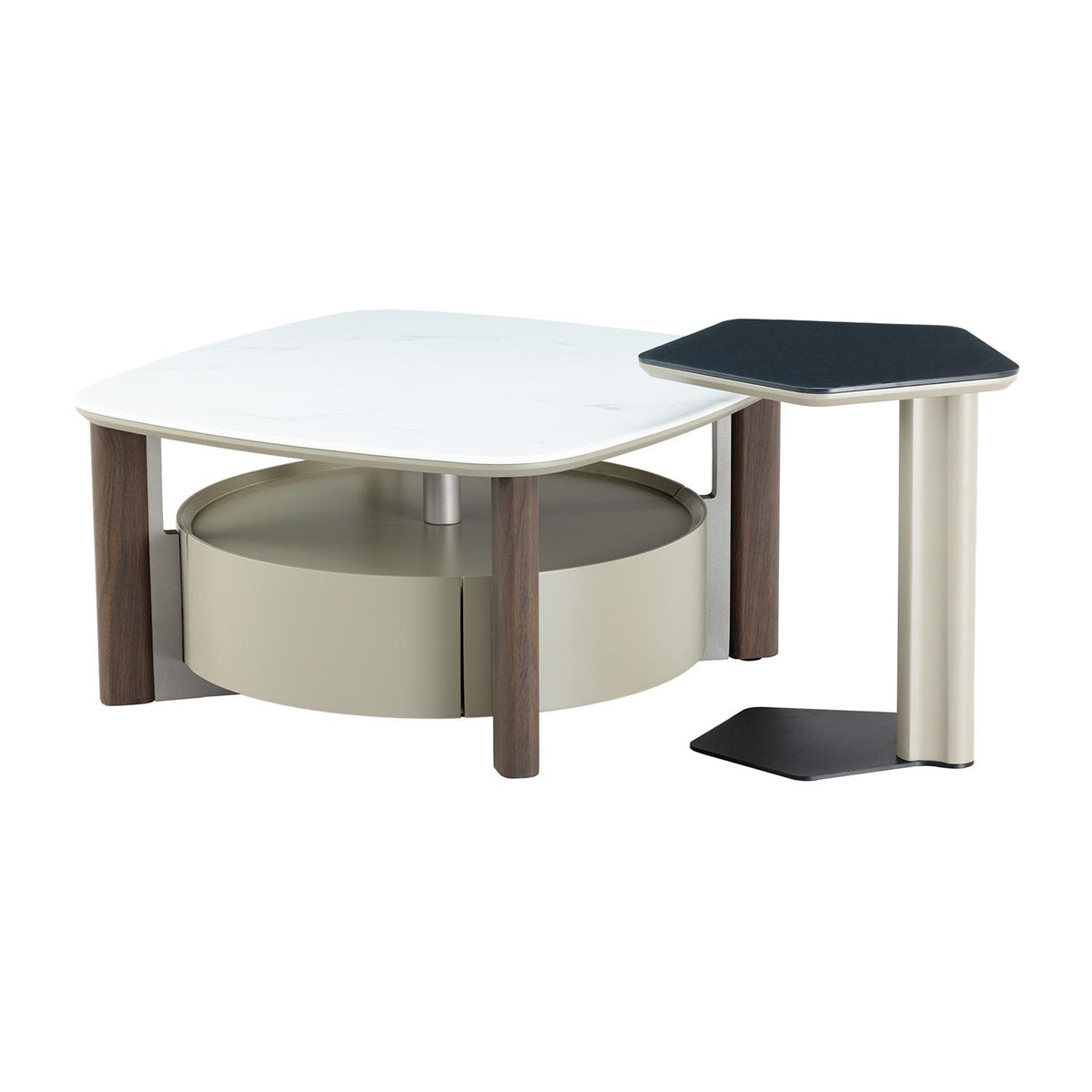 Mesa De Centro Cassari Blanco, Taupe