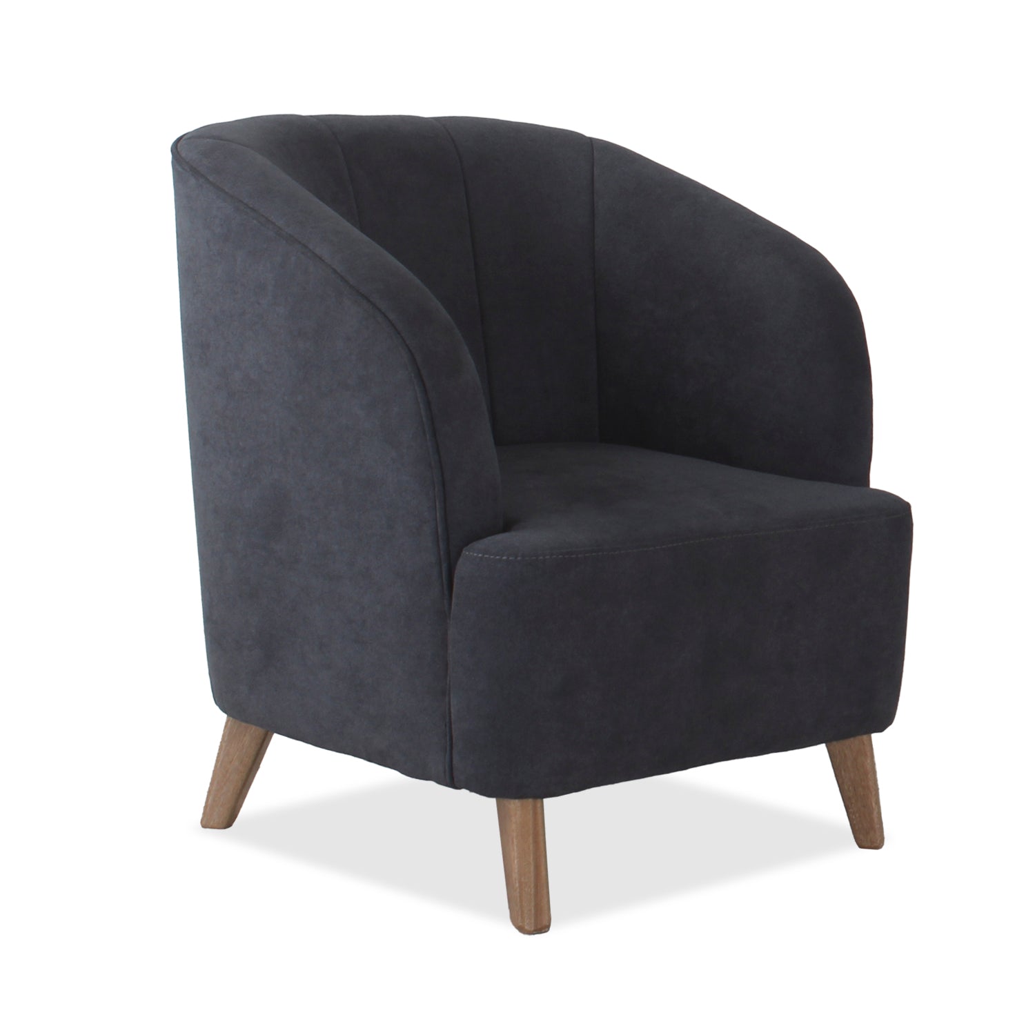 Poltrona Oslo Microfibra Dorsey Plomo, Natural