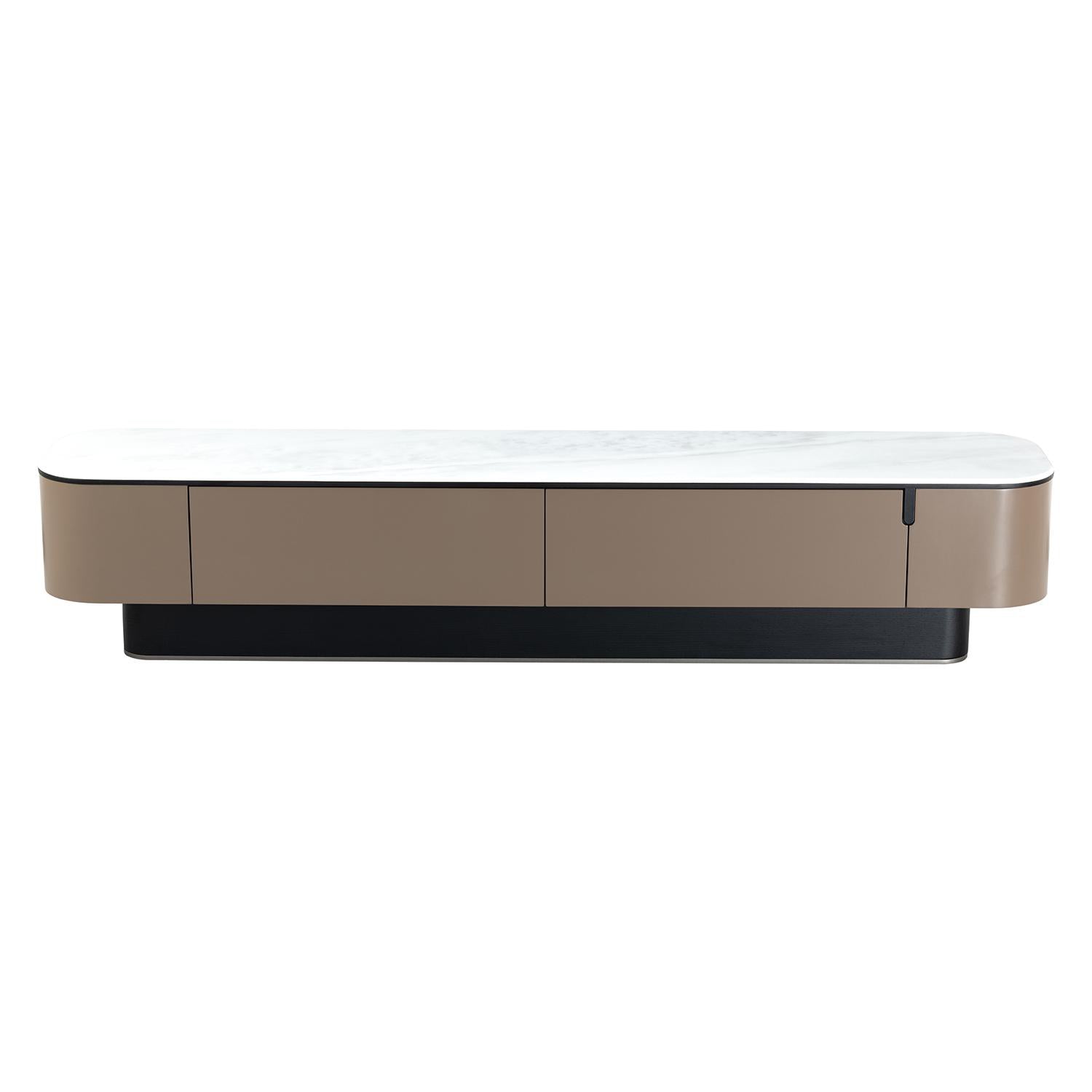 Mesa De Tv Camerun Negro, Marmol