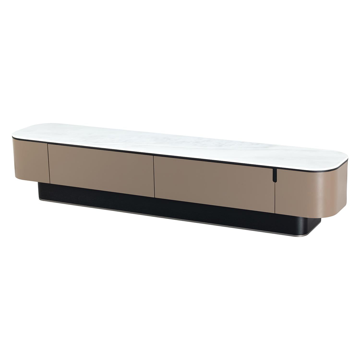 Mesa De Tv Camerun Negro, Marmol