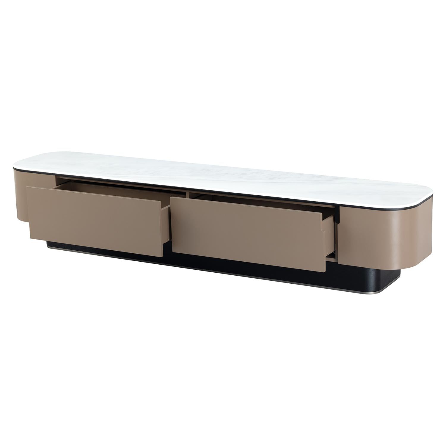 Mesa De Tv Camerun Negro, Marmol