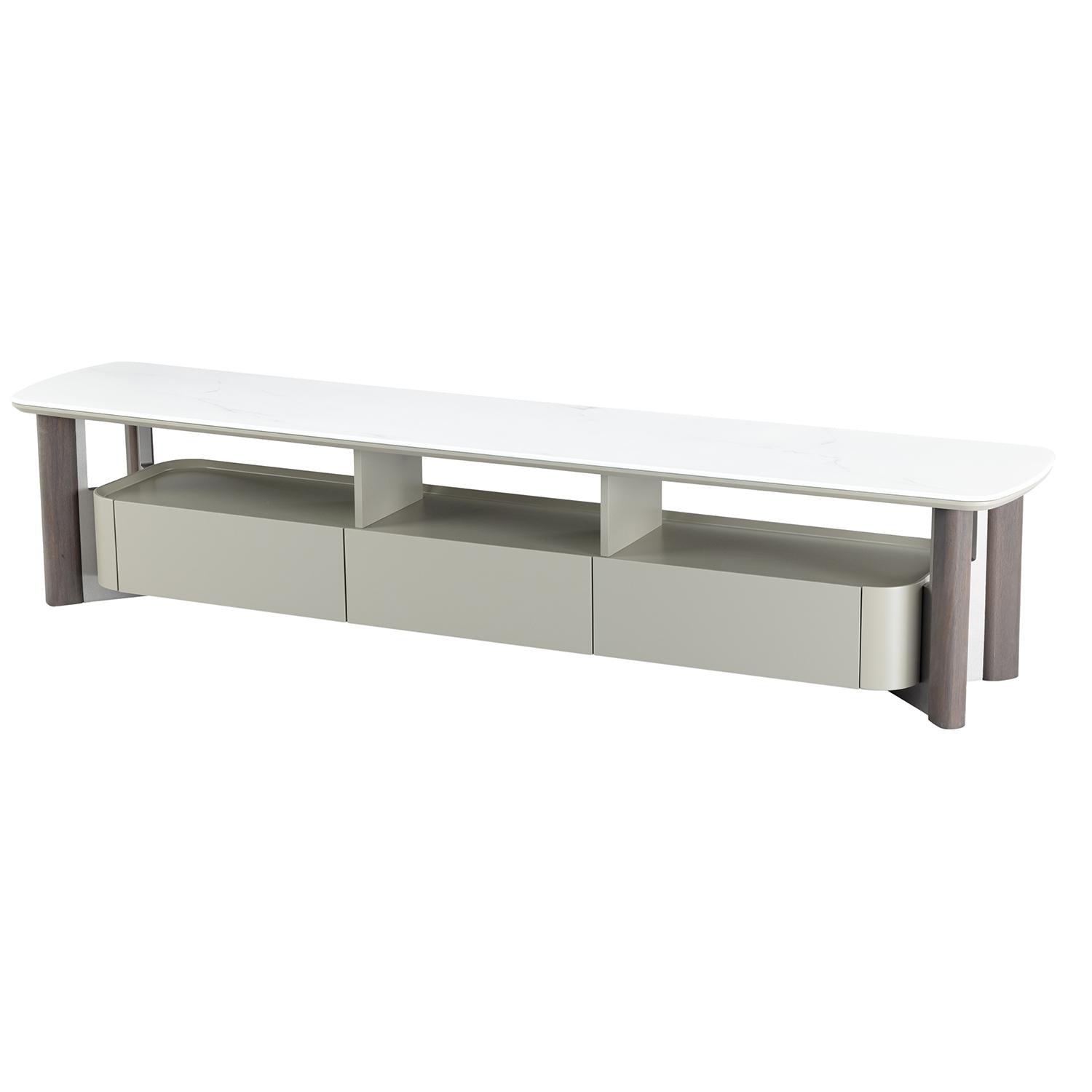 Mesa De Tv Cassari Blanco, Taupe