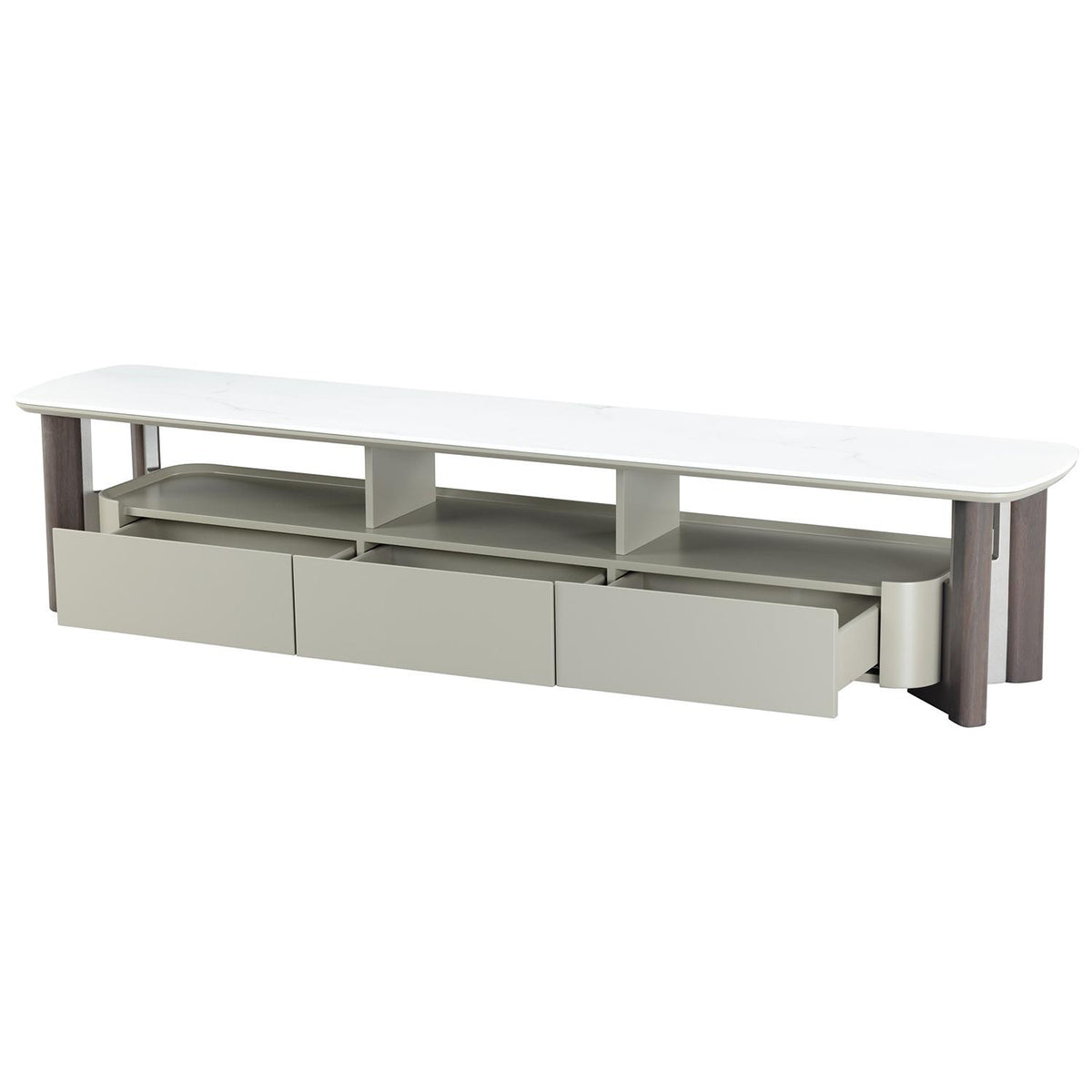 Mesa De Tv Cassari Blanco, Taupe