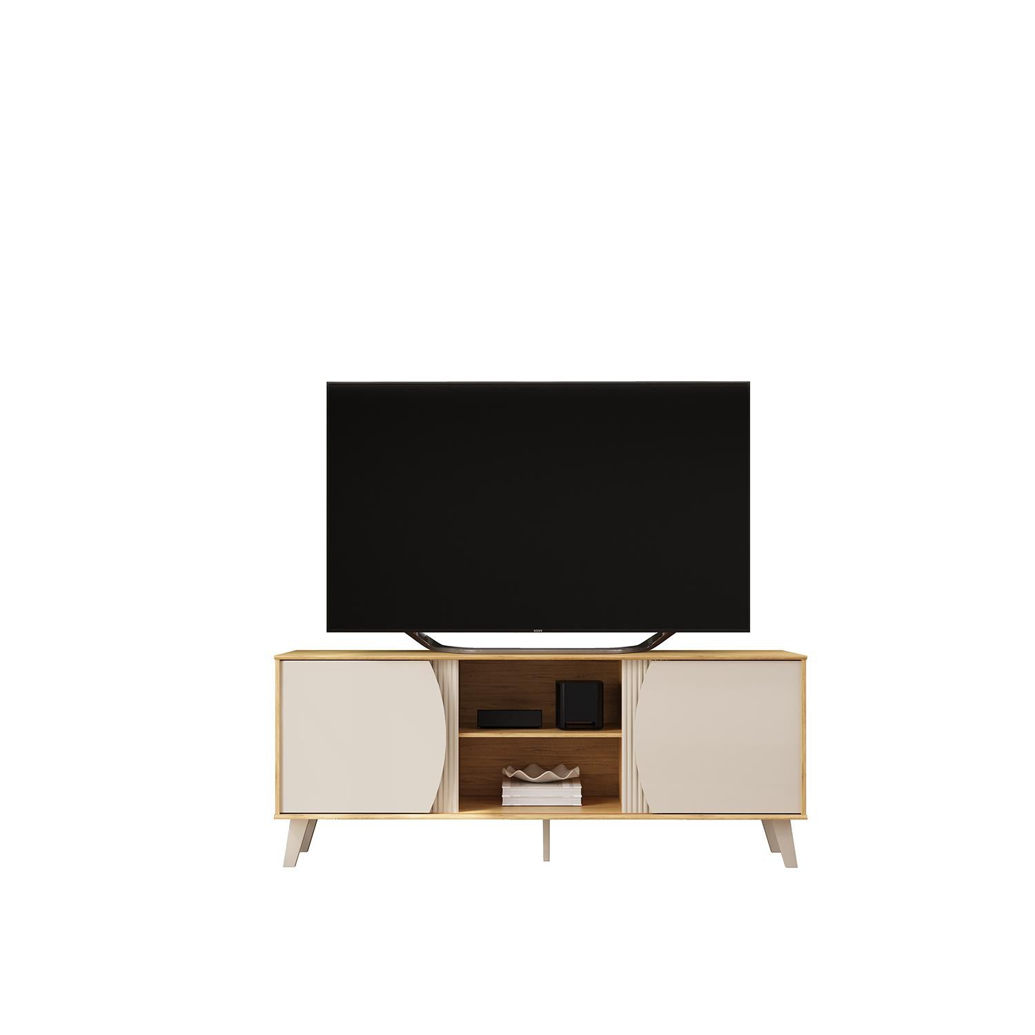 Mesa De Tv Donny 136X65X38 Natural, Off White
