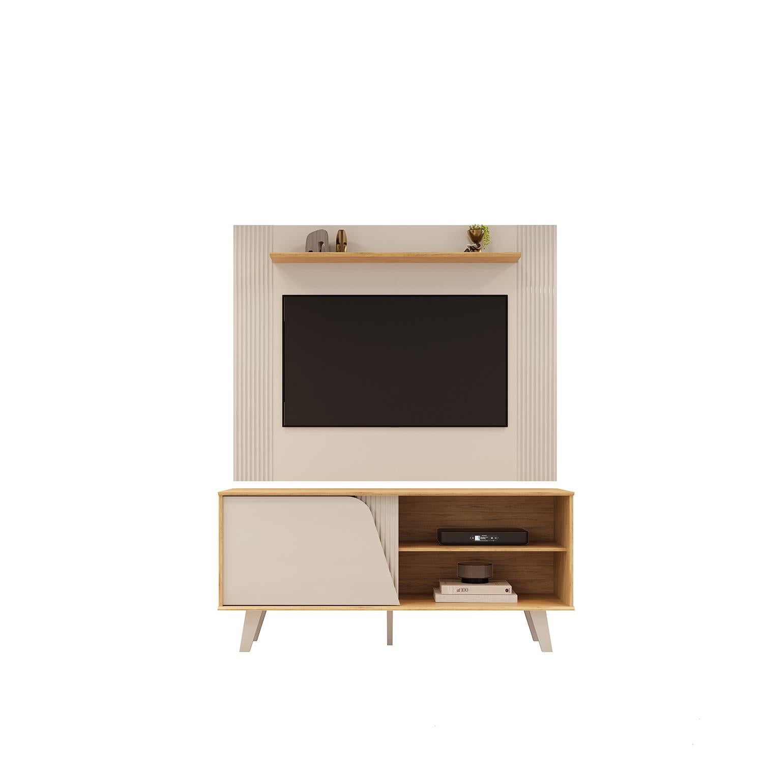 Centro de Entretenimiento Iris 120X155X57 Natural, Off White