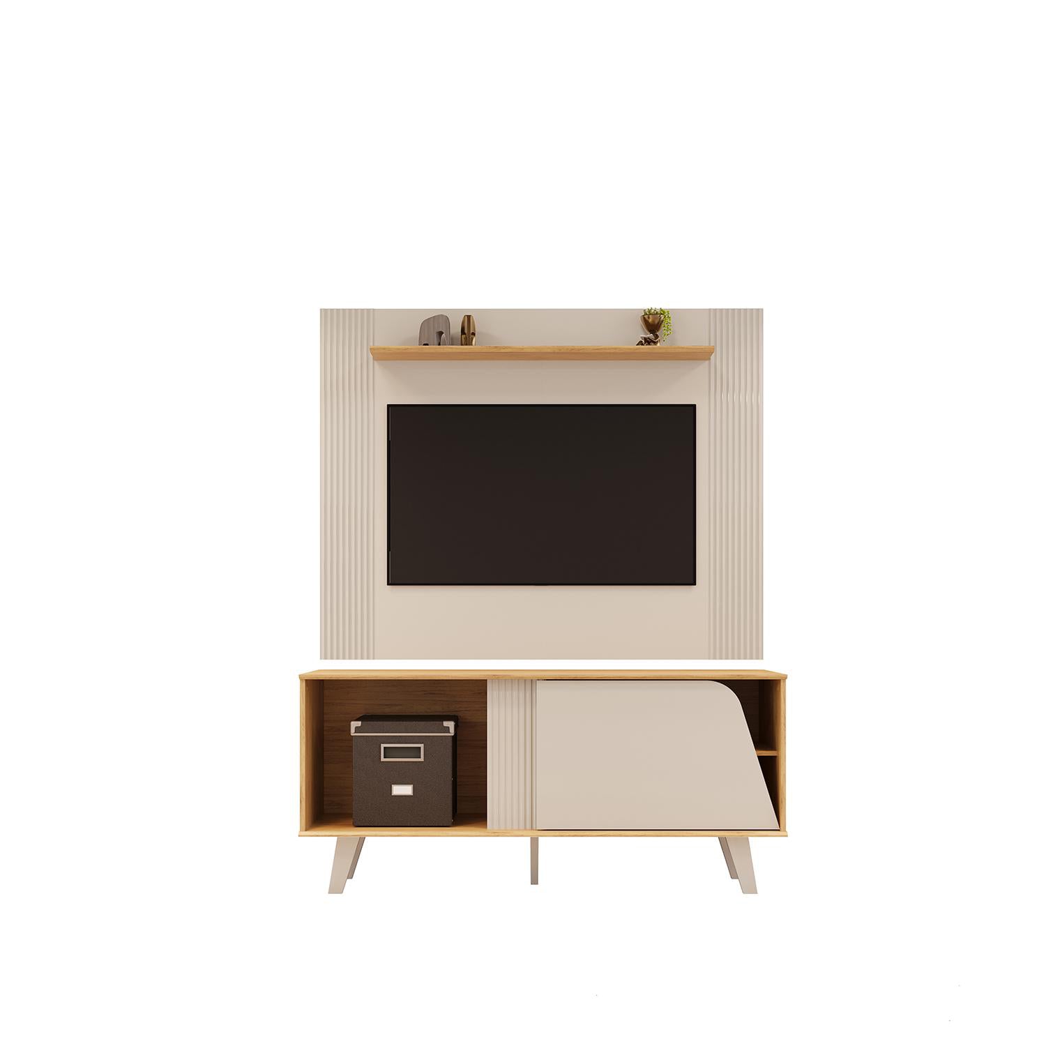 Centro de Entretenimiento Iris 120X155X57 Natural, Off White