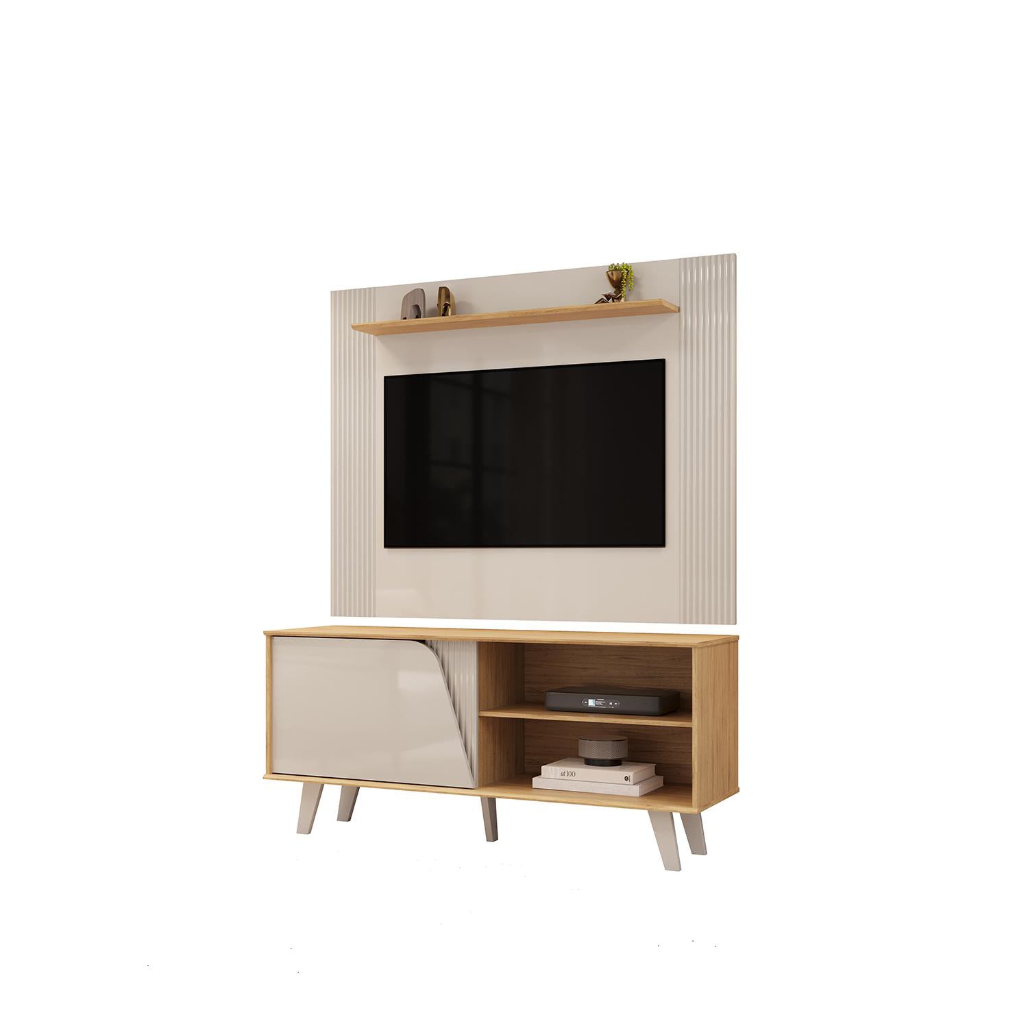 Centro de Entretenimiento Iris 120X155X57 Natural, Off White
