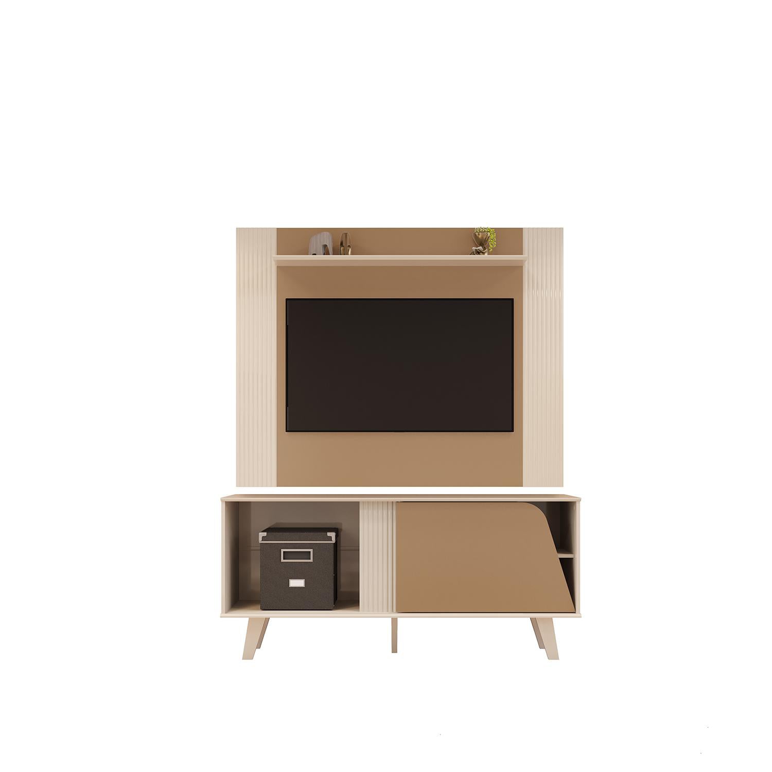 Centro de Entretenimiento Iris 120X155X57 Champaña, Off White