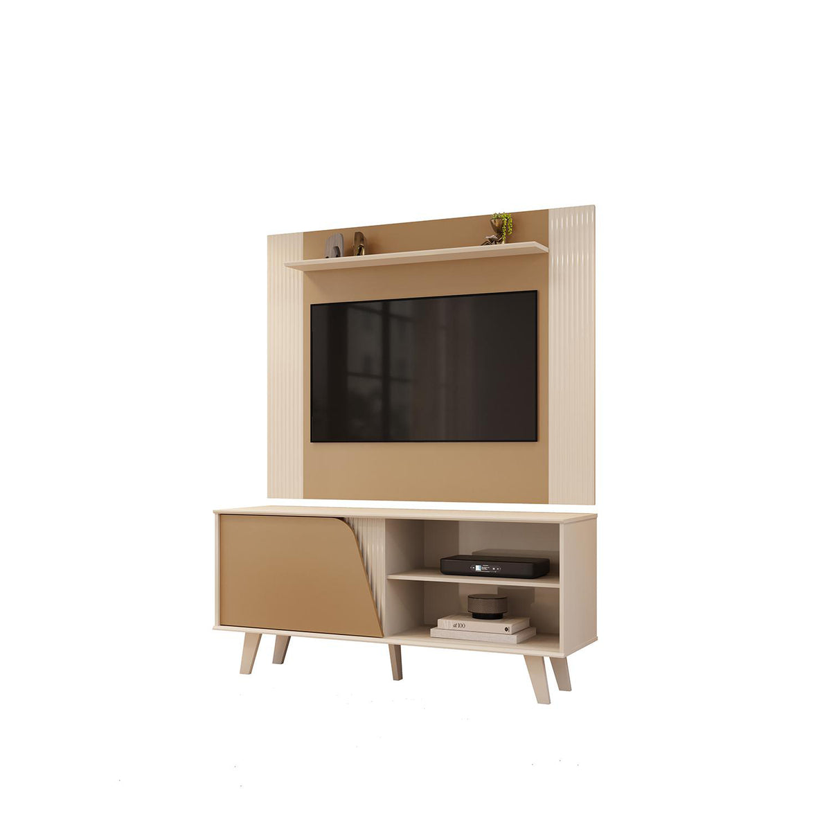 Centro de Entretenimiento Iris 120X155X57 Champaña, Off White