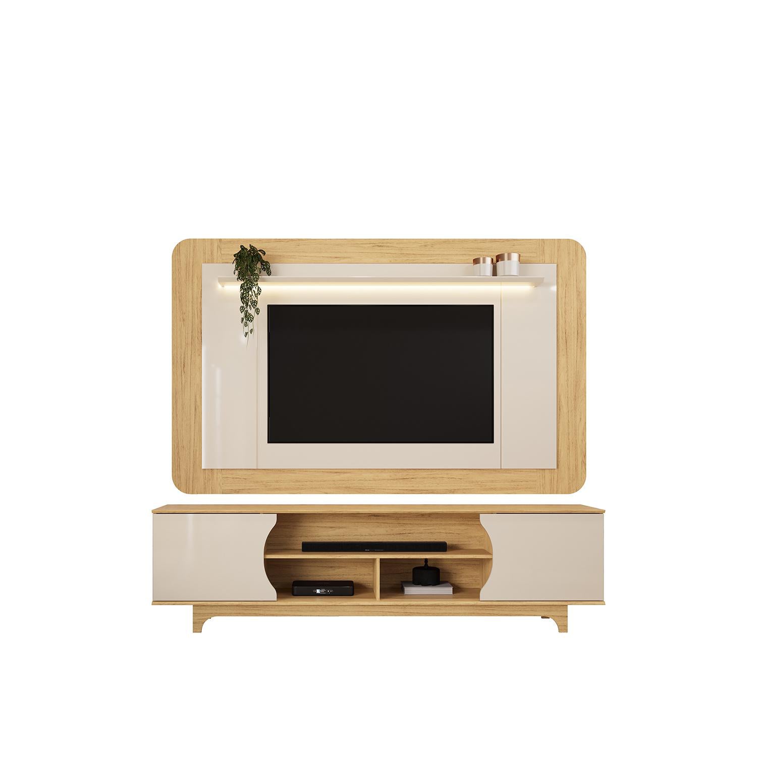 Centro de Entretenimiento Evora 220X1970X39 Natural, Off White