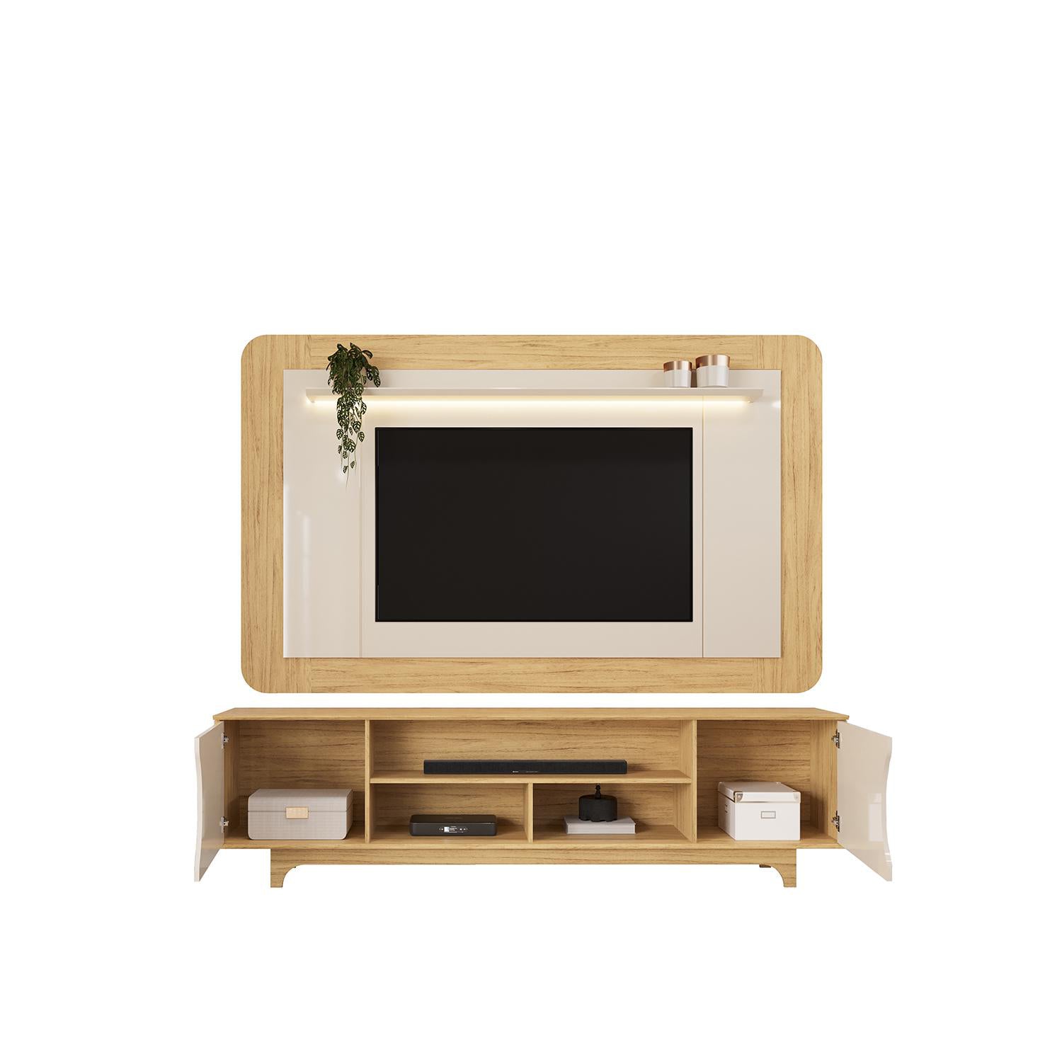 Centro de Entretenimiento Evora 220X1970X39 Natural, Off White