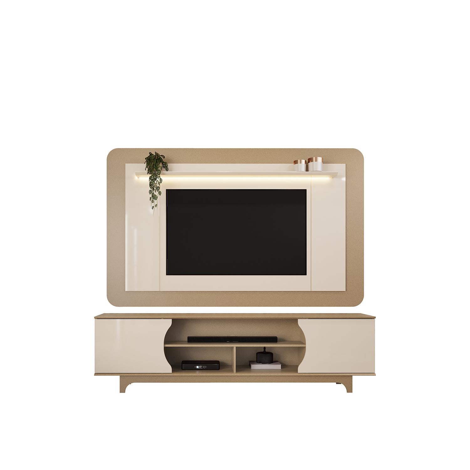 Centro de Entretenimiento Evora 220X1970X3 Champaña, Off White