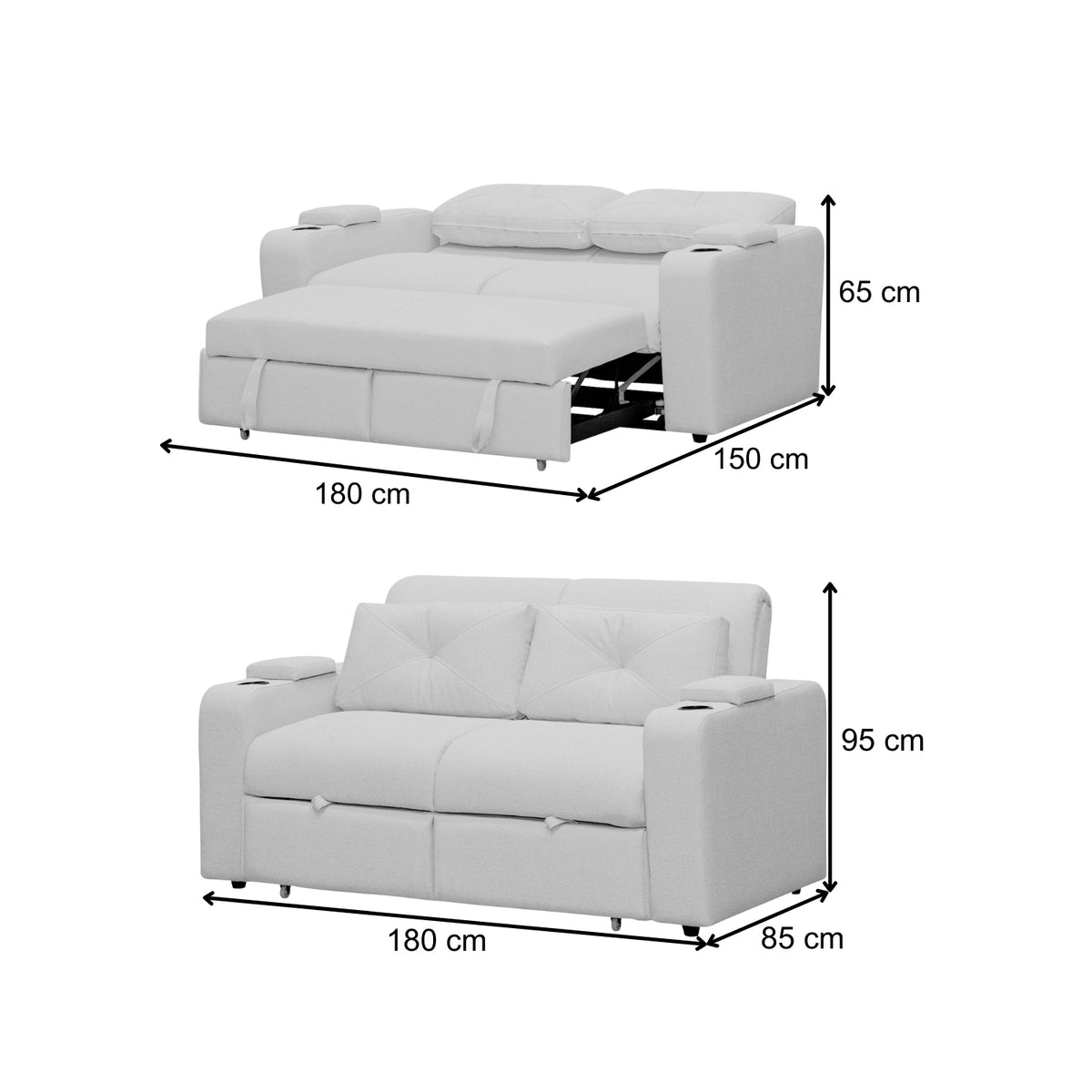 Sofá Cama Boston Velvet Rich Azul