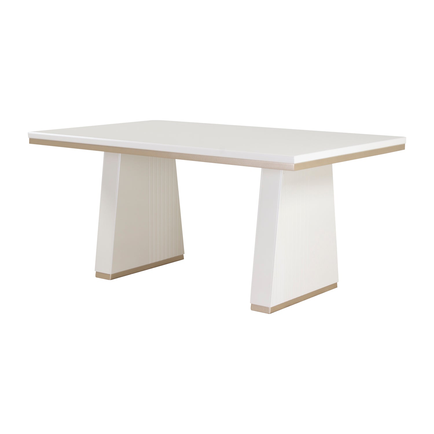 Mesa Comedor 6 Puestos Berlin Blanco Perla, Champaña