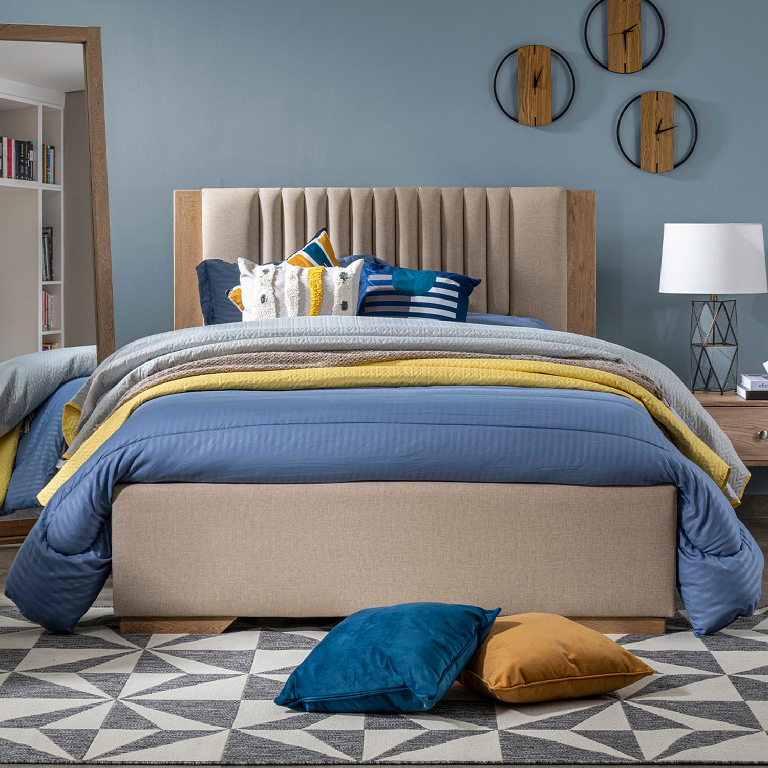 Cama Queen Moscu Eurolino Marfil, Natural