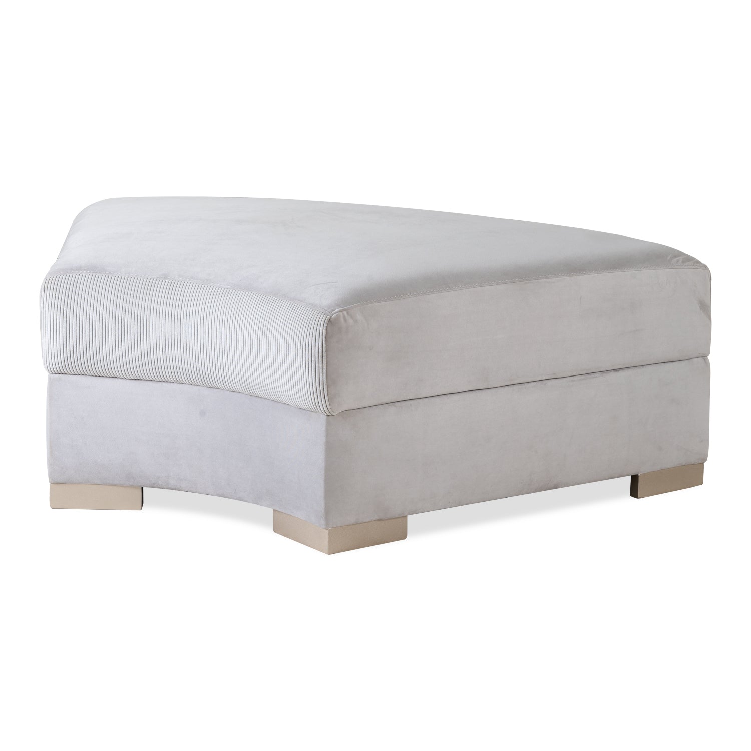 Puff Owen Curvo Velvet Zarina Marmol, Champaña