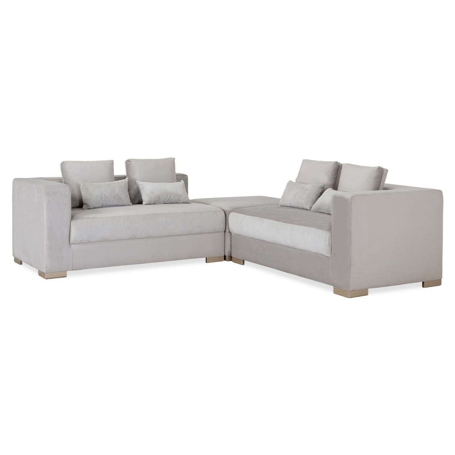 Puff Owen Velvet Zarina Marmol, Champaña