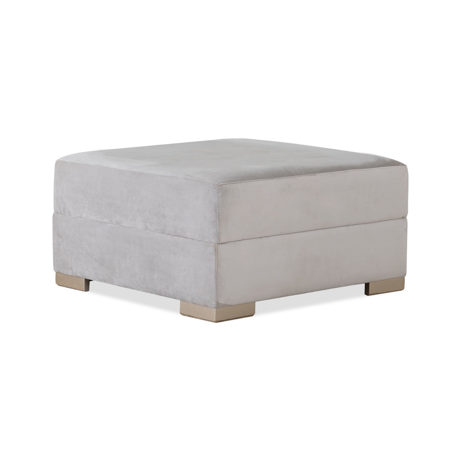 Puff Owen Velvet Zarina Marmol, Champaña