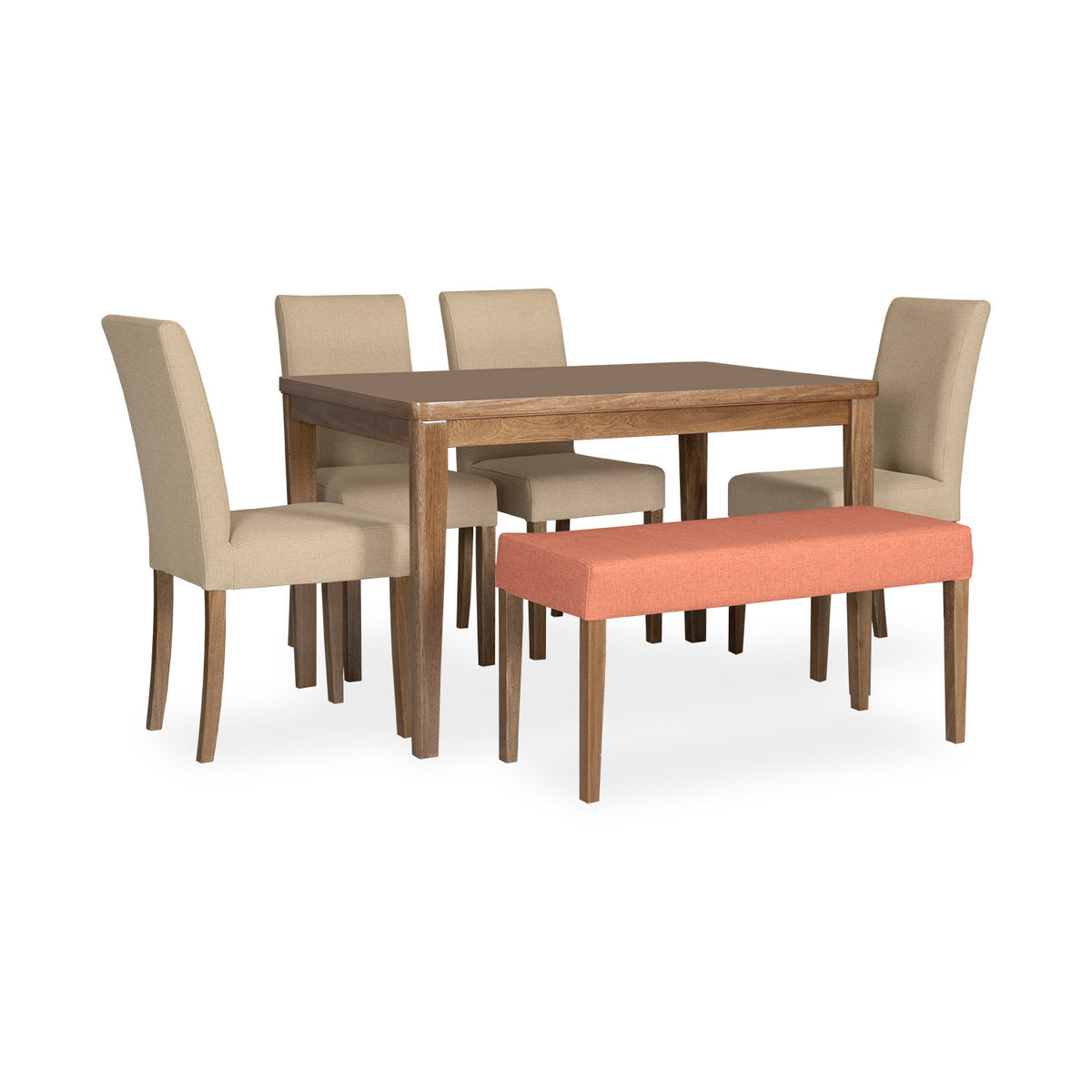 Comedor 6 Puestos Bruce Eurolino Marfil, Natural