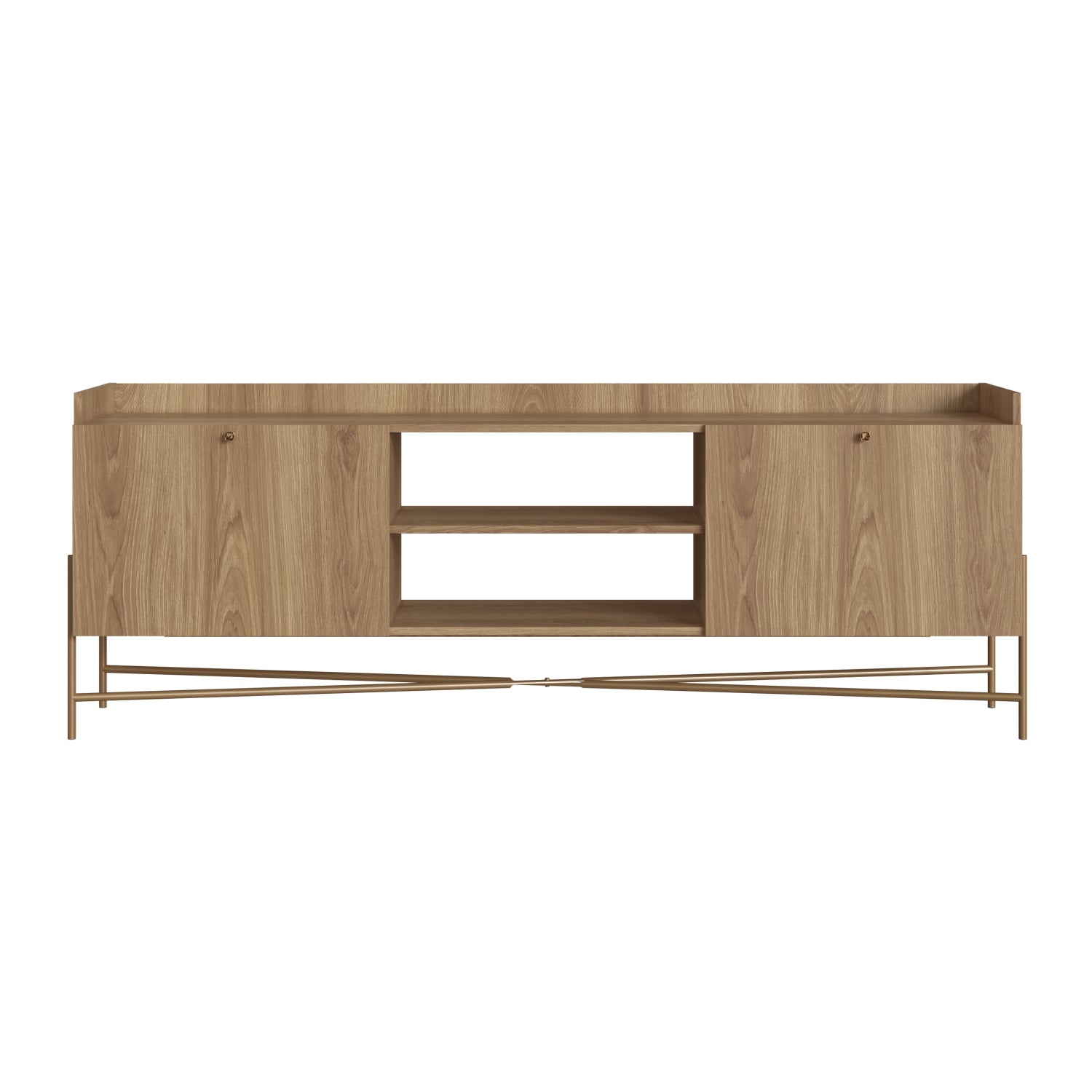 Mesa De Tv Box Natural, Dorado 183X66X37