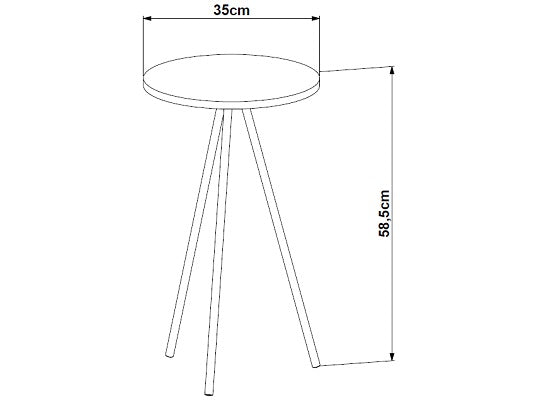 Mesa Auxiliar Lilo Natural, Dorado Premium