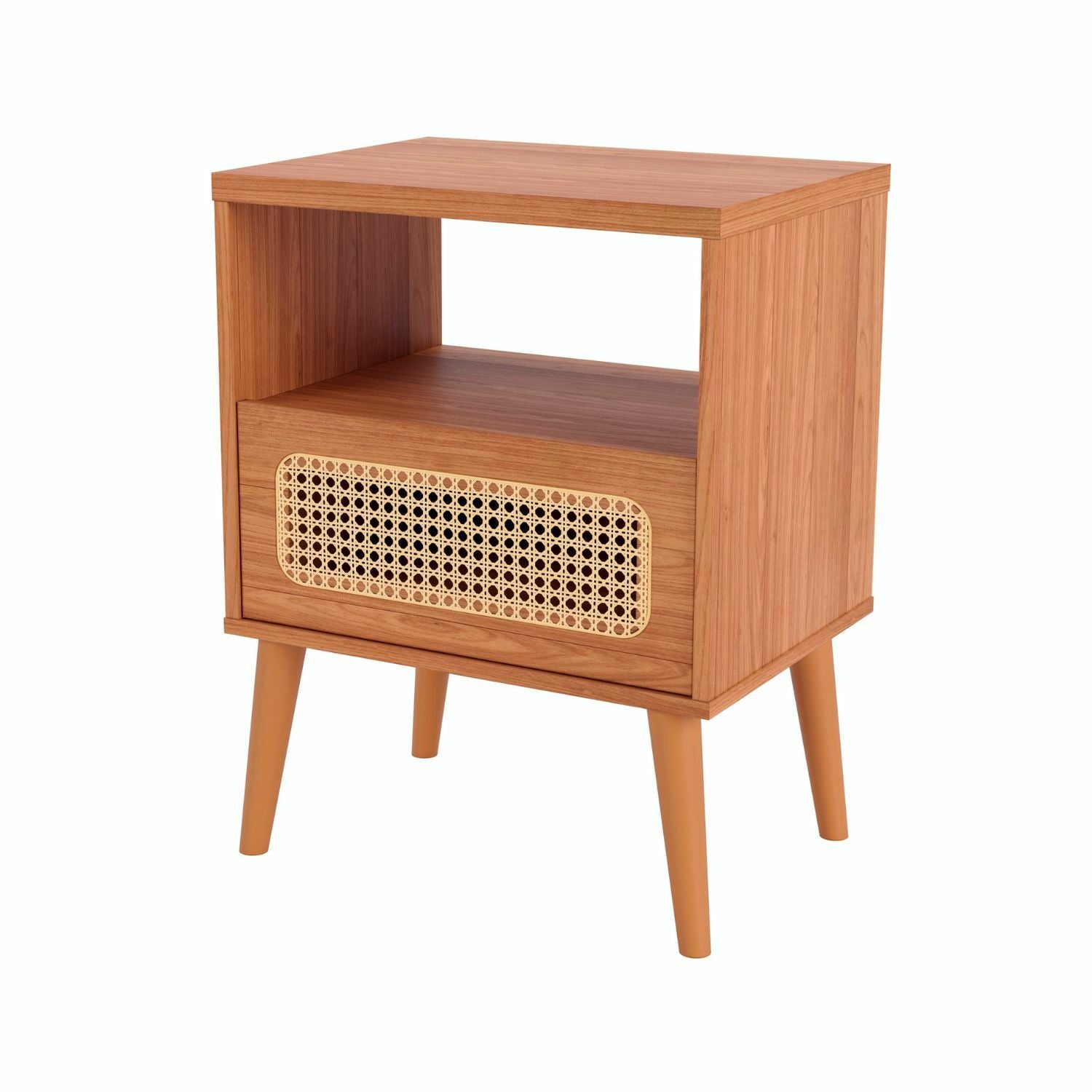 Mesa de Noche Amelia Miel, Mimbre