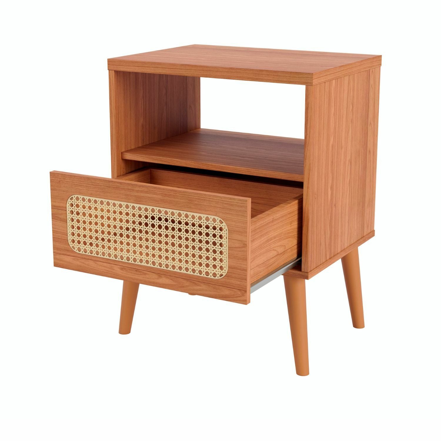 Mesa de Noche Amelia Miel, Mimbre