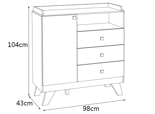 Cómoda Buxy Blanco, Natural