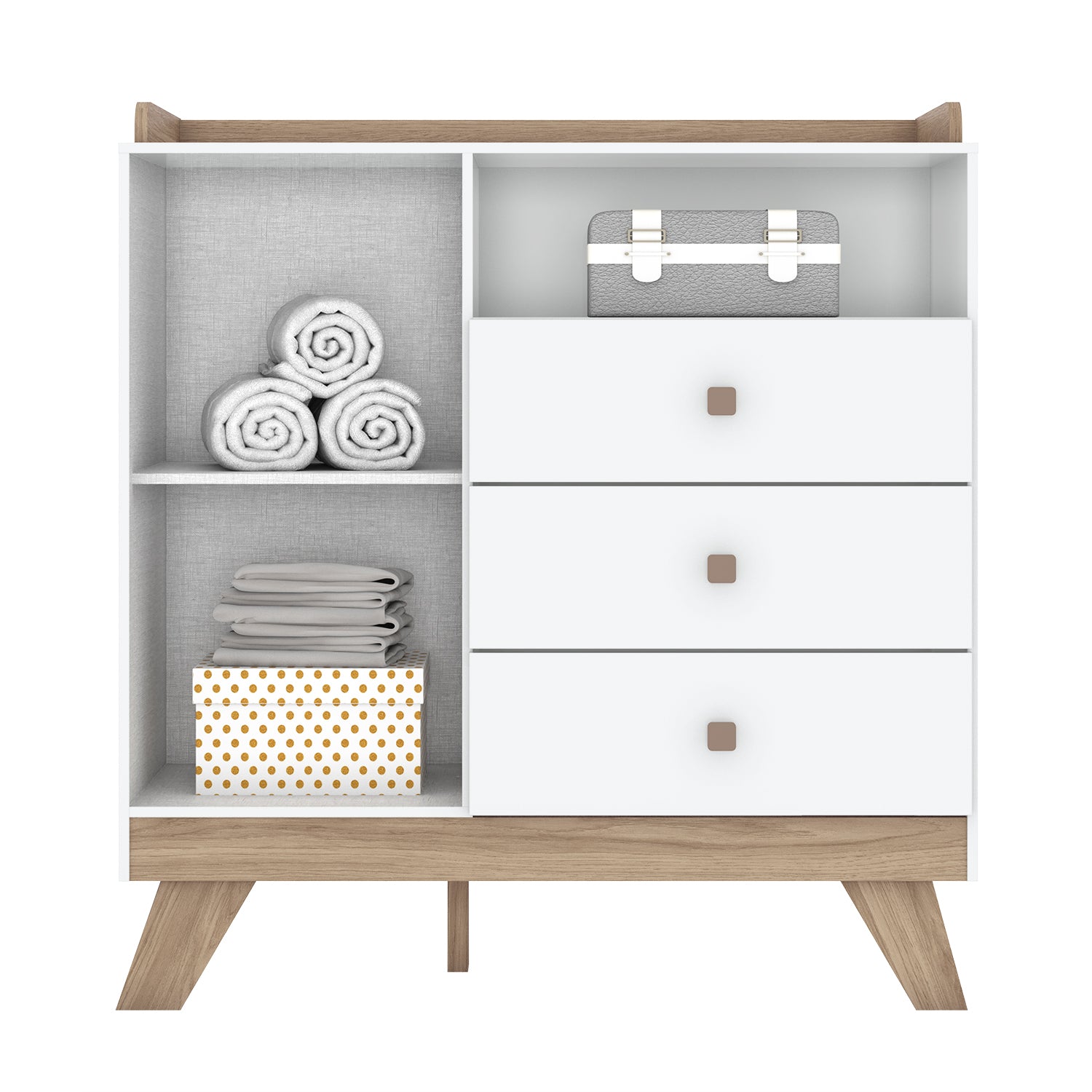 Cómoda Buxy Blanco, Natural