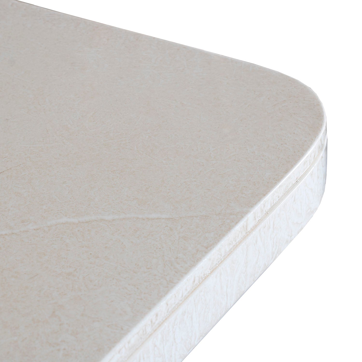 Mesa Comedor 8 Puestos Roma Blanco Perla, Champaña Marmolizado