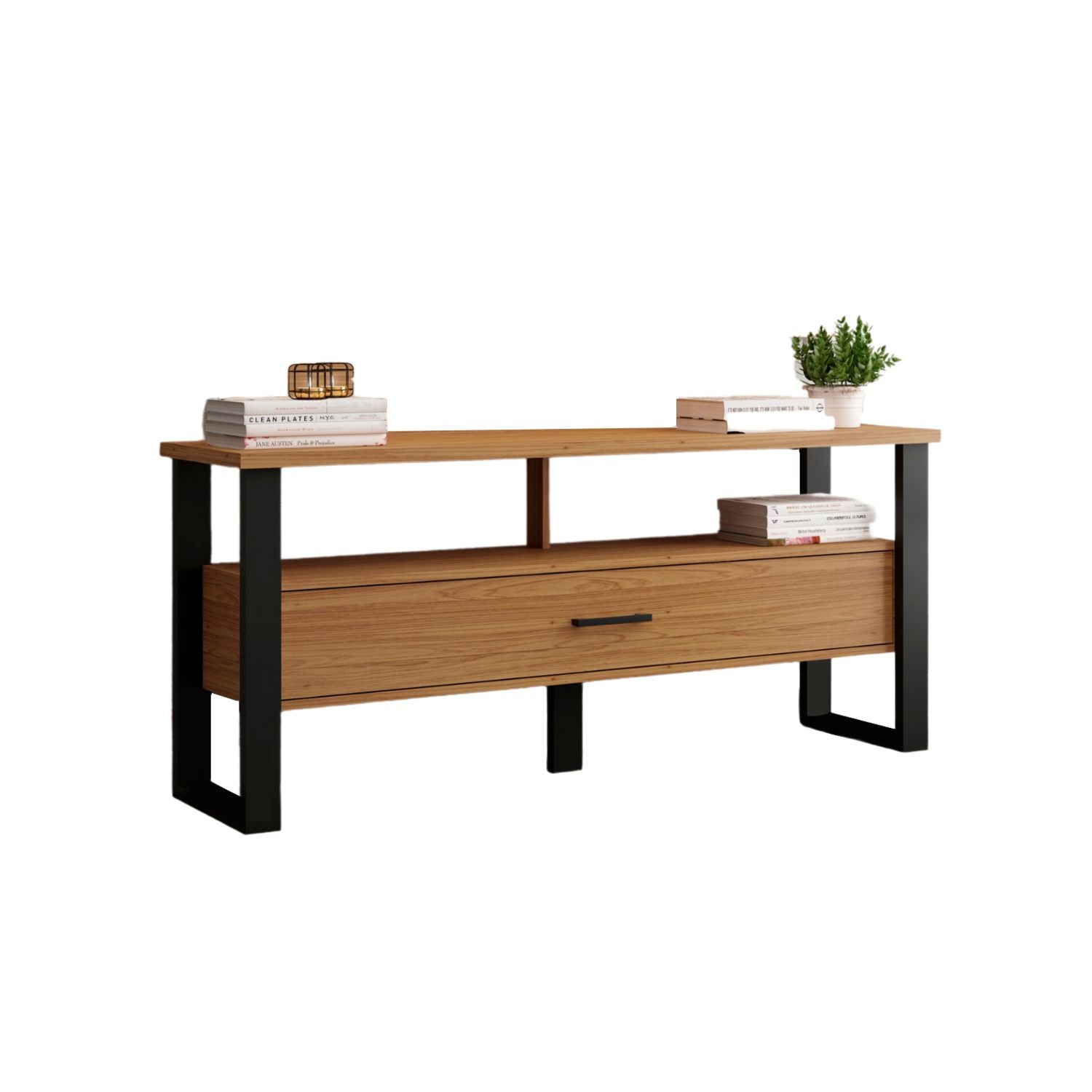 Mesa De Tv Cox Natural, Negro 140X60