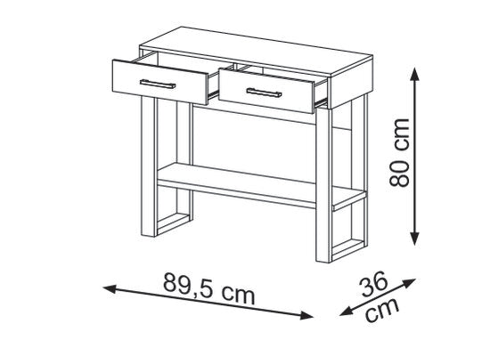 Consola Cox Natural, Negro