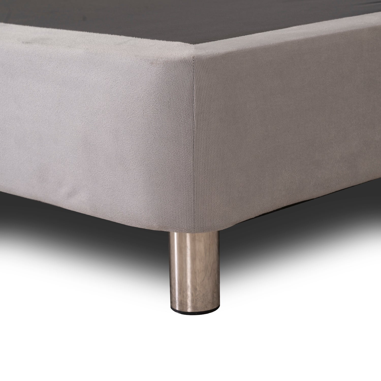 Base Cama Doble Napoli Microfibra Gris