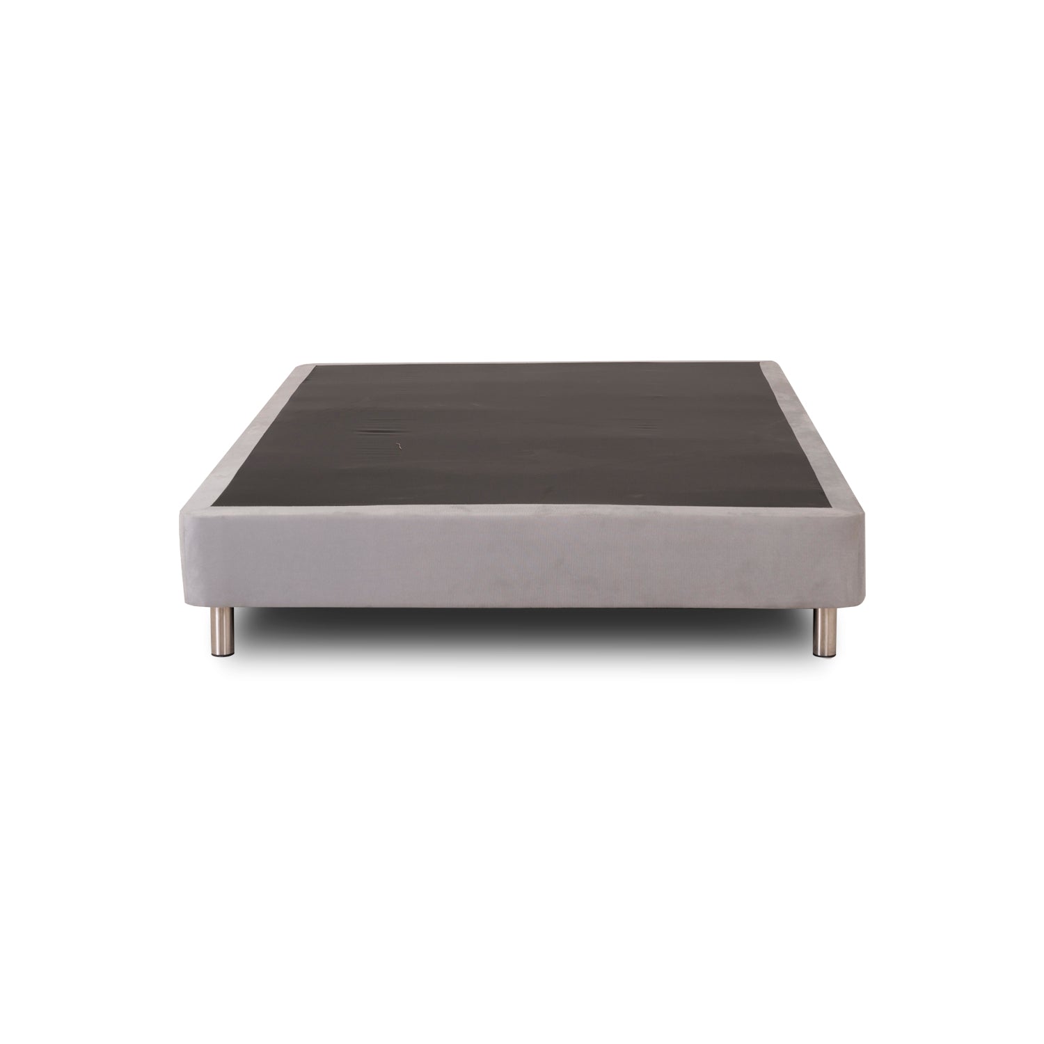 Base Cama Semi Doble Napoli Microfibra Gris